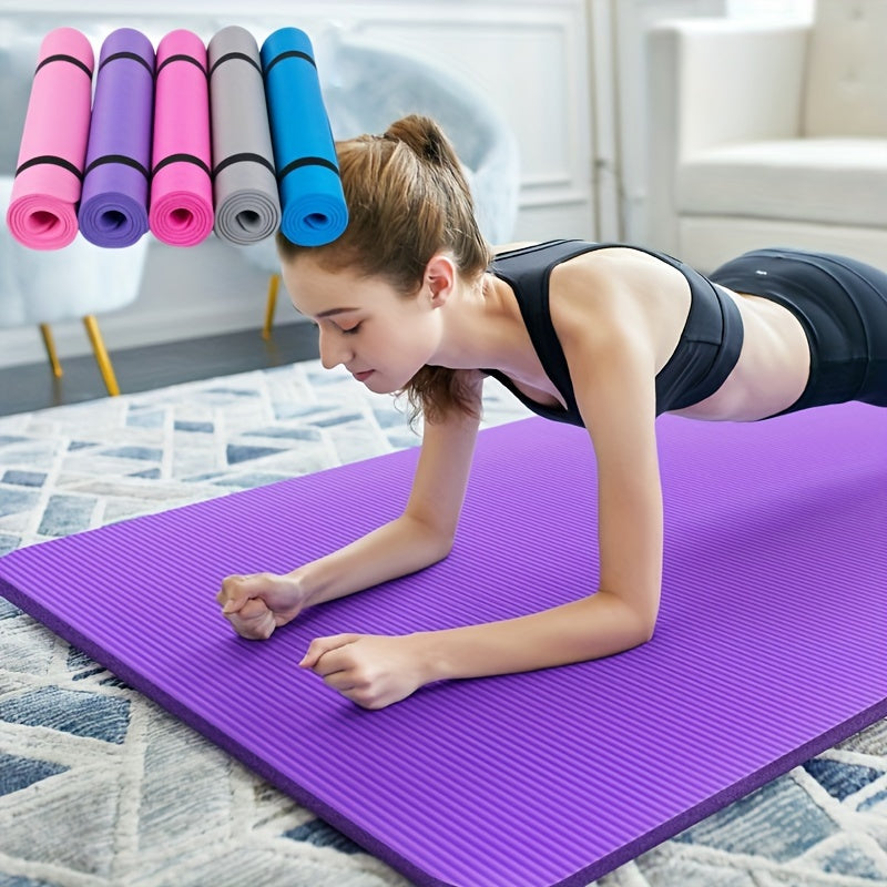 Extra Thick & Wide Non-Slip Yoga Mat - Shock Absorbing, Quiet Fitness Pad for Men & Women - Ideal for Meditation, Jump Rope & Dance Balance