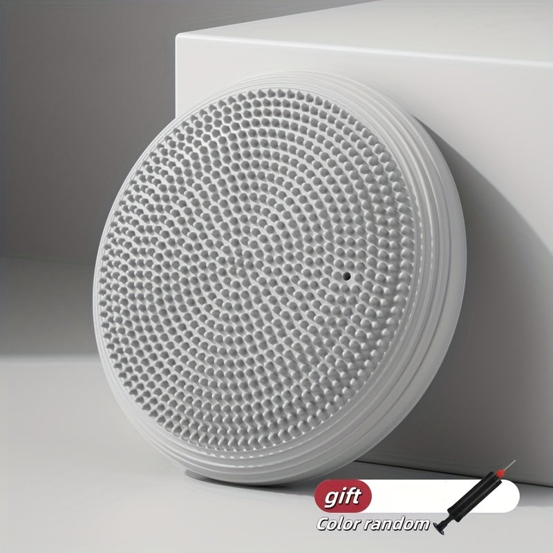 1pc Yoga Balance Pad with Free Pump – Core Reinforcement & Foot Massage, Multi-Purpose Air Cushion for Yoga, Pilates, and Strength Training, Available in Gray/Pink/Blue, PVC Material, Pilates Accessory | Textured Surface Ma