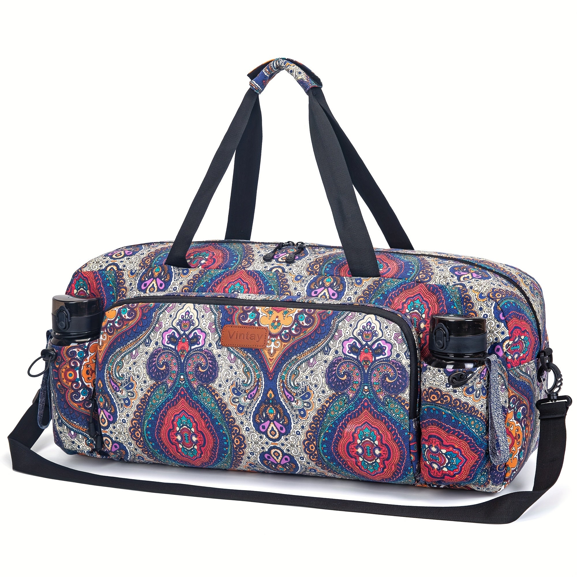 [Durable Gym Bag] Durable, Spacious Unisex Gym Bag with Water Bottle Pocket & Wet Pocket | Yoga Mat Holder Bag - Travel, Swimming, Workout Tote for Men & Women - Airplane Approved