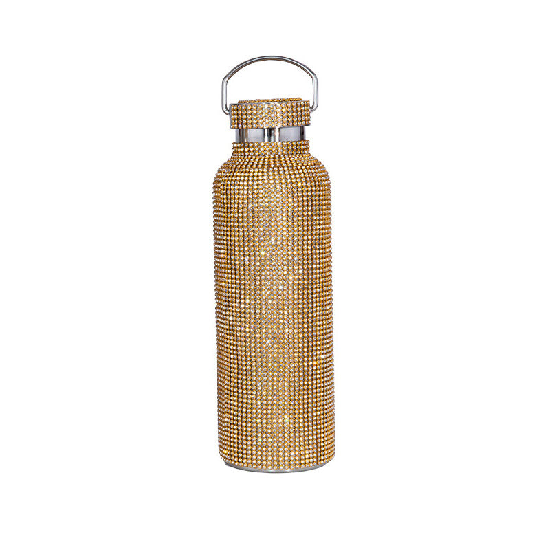 350/500/750ml Bling Stainless Steel Water Bottle - Sparkling Tumbler Cup with Leakproof Lid, Elegant Rectangular Design for Hot & Cold Drinks, Perfect Christmas, Mother'S Day, Graduation Gift for Adults, Hand Wash Only, Holid