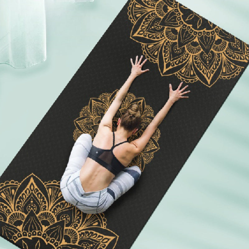 [Thickened Anti-slip Yoga Mat] Nagudi Silent Thickened and Widened Anti-slip Home Fitness Sports Dance Yoga Tpe Yoga Mat for Men and Women