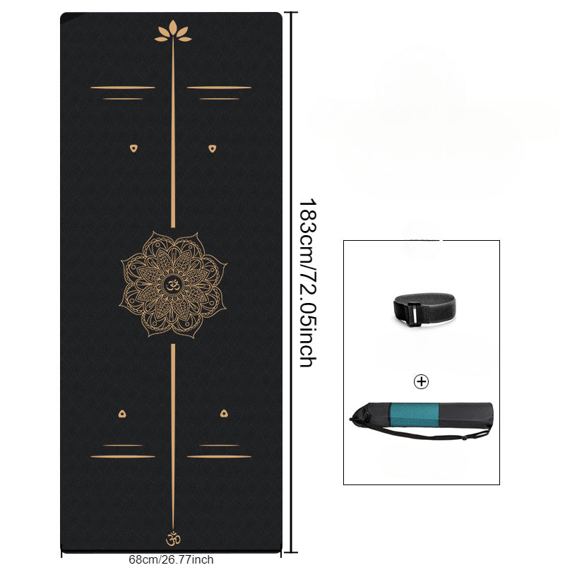 [Thickened Anti-slip Yoga Mat] Nagudi Silent Thickened and Widened Anti-slip Home Fitness Sports Dance Yoga Tpe Yoga Mat for Men and Women