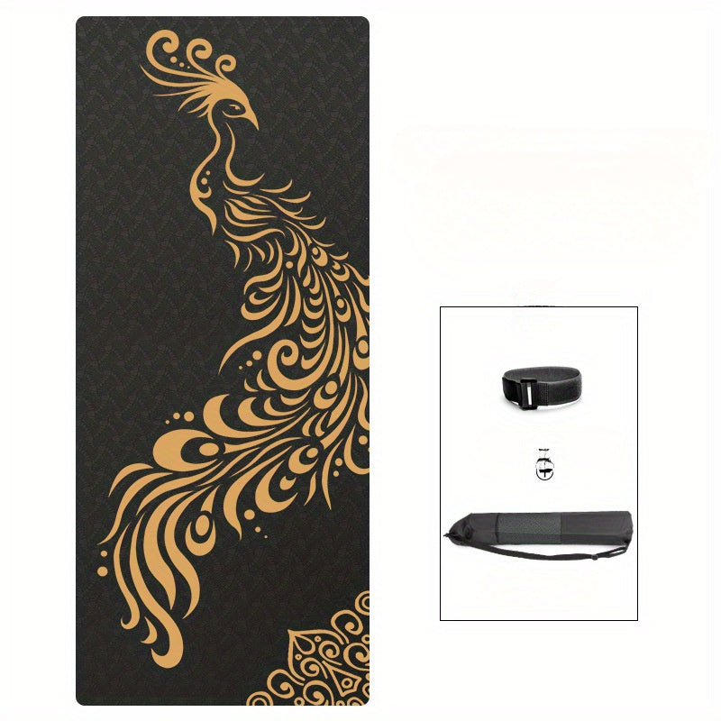 [Thickened Anti-slip Yoga Mat] Nagudi Silent Thickened and Widened Anti-slip Home Fitness Sports Dance Yoga Tpe Yoga Mat for Men and Women