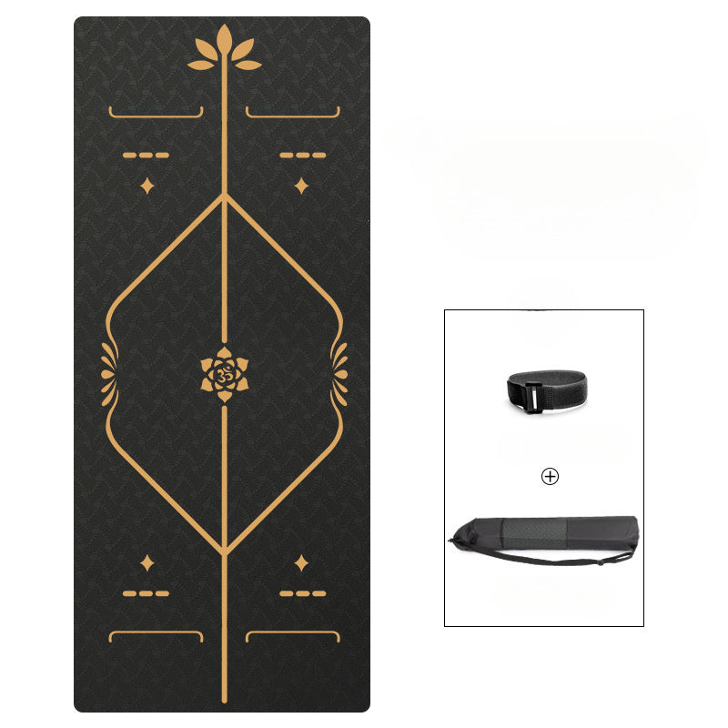 [Thickened Anti-slip Yoga Mat] Nagudi Silent Thickened and Widened Anti-slip Home Fitness Sports Dance Yoga Tpe Yoga Mat for Men and Women