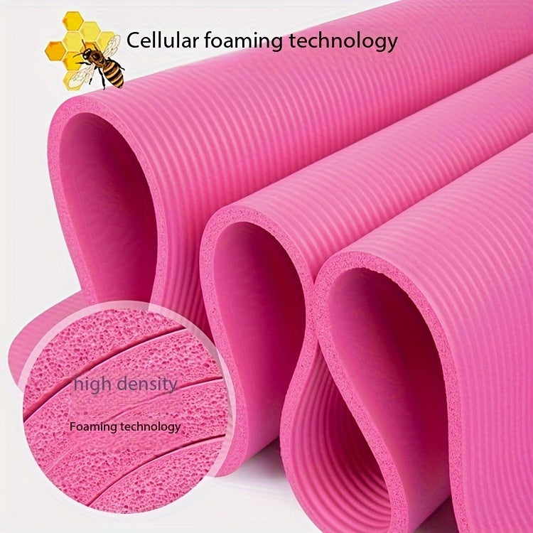 Extra Thick & Wide Non-Slip Yoga Mat - Shock Absorbing, Quiet Fitness Pad for Men & Women - Ideal for Meditation, Jump Rope & Dance Balance