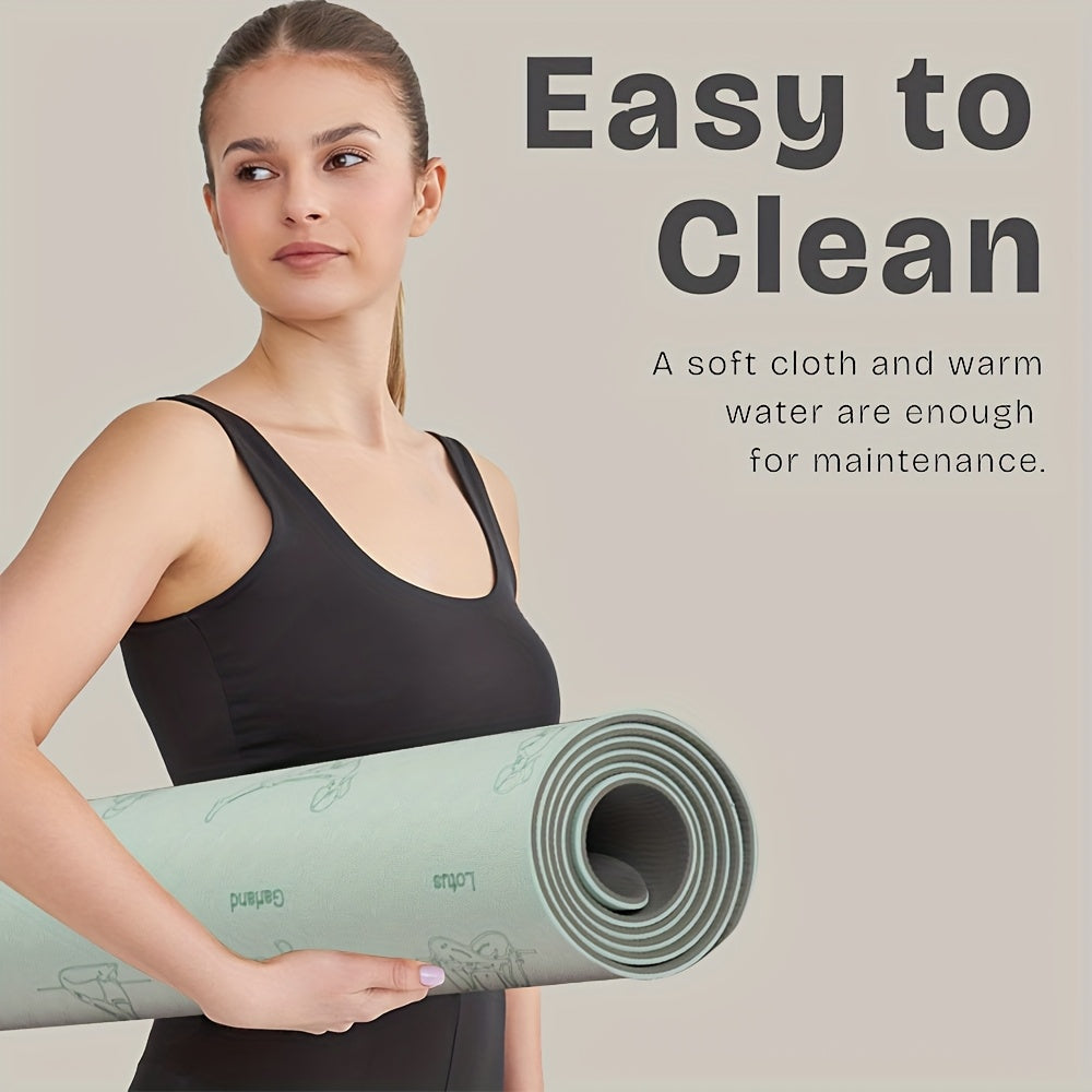 1pc, 6mm Non-slip Yoga Mat, Pilates Mat For Fitness Gymnastics Exercise