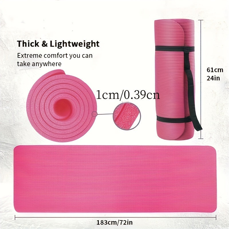 Extra Thick & Wide Non-Slip Yoga Mat - Shock Absorbing, Quiet Fitness Pad for Men & Women - Ideal for Meditation, Jump Rope & Dance Balance