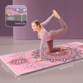 1-Pack Foldable TPE Yoga Mat with Geometric Floral Print - Non-Slip Sweat Absorbent Exercise Mat for Home Gym, Dance & Outdoor Fitness - Pink, Portable & Durable Design, Yoga Mat Extra Thick, Fitness Accessory, Vibrant Workou