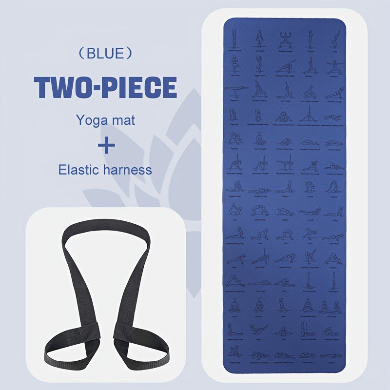 1pc, 6mm Non-slip Yoga Mat, Pilates Mat For Fitness Gymnastics Exercise