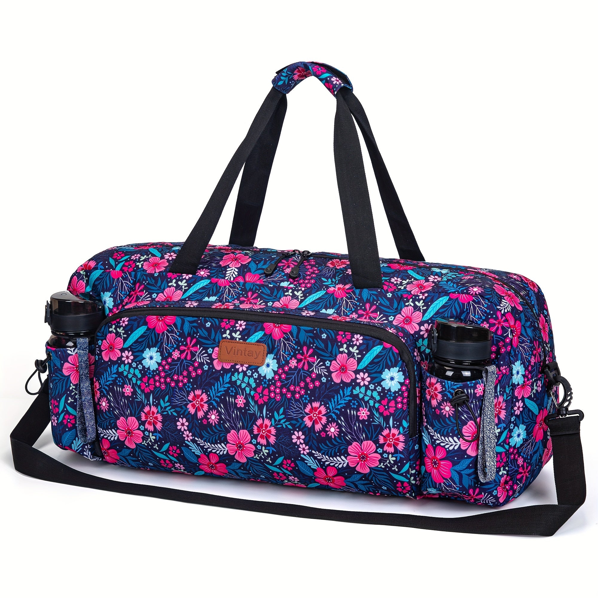 [Durable Gym Bag] Durable, Spacious Unisex Gym Bag with Water Bottle Pocket & Wet Pocket | Yoga Mat Holder Bag - Travel, Swimming, Workout Tote for Men & Women - Airplane Approved