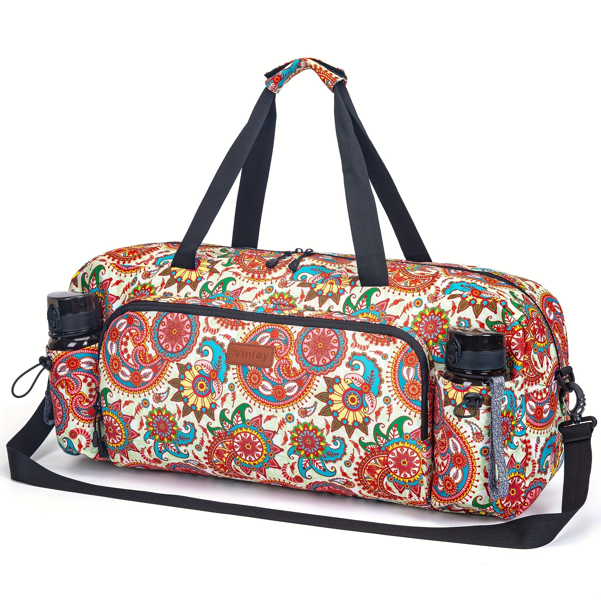 [Durable Gym Bag] Durable, Spacious Unisex Gym Bag with Water Bottle Pocket & Wet Pocket | Yoga Mat Holder Bag - Travel, Swimming, Workout Tote for Men & Women - Airplane Approved