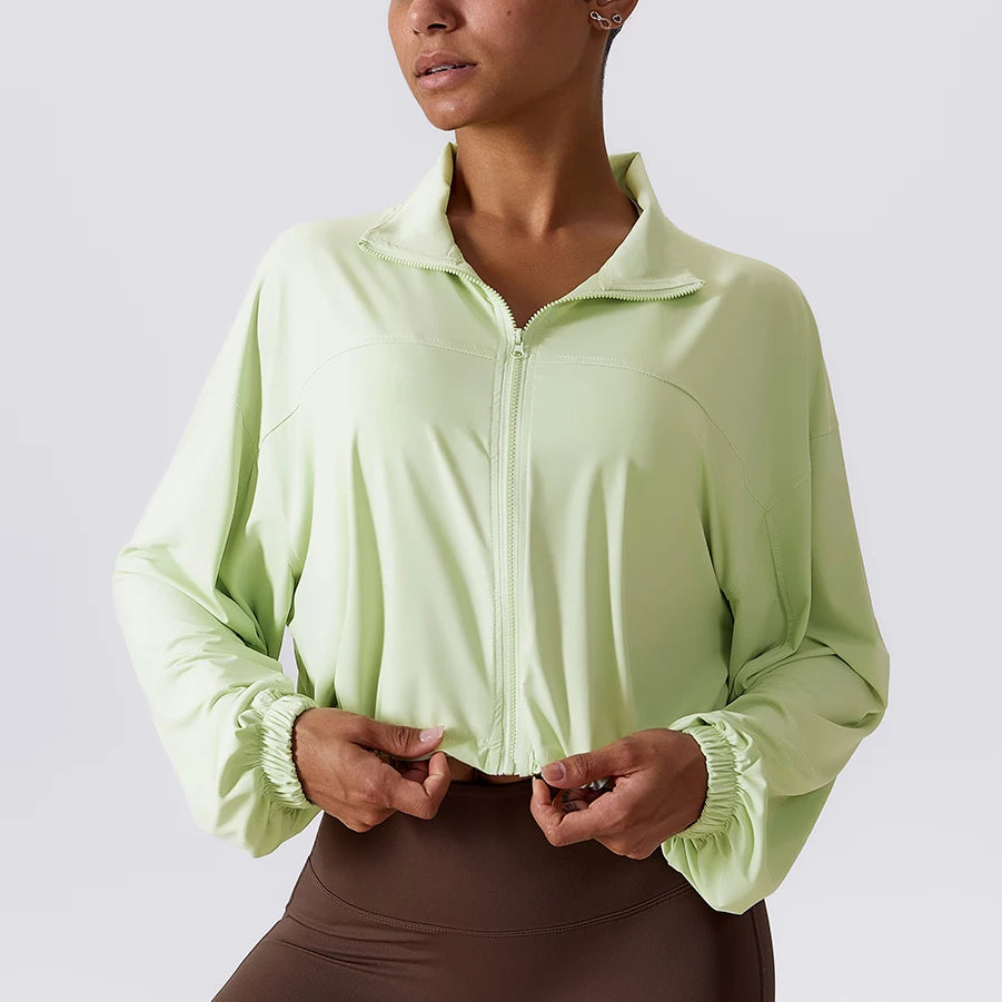 New Arrive Women Yoga Jacke With Shrink Rope Workout Coats Long Sleeve Slim Sports Jacket Gym Outfits