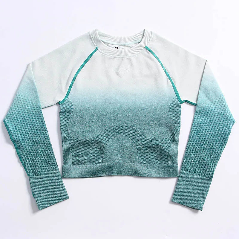 JSN Customize Long Sleeve Yoga Fitness Set Athletic Fitness Women Yoga Set Gym 2-piece Bra Seamless Women Yoga Sets