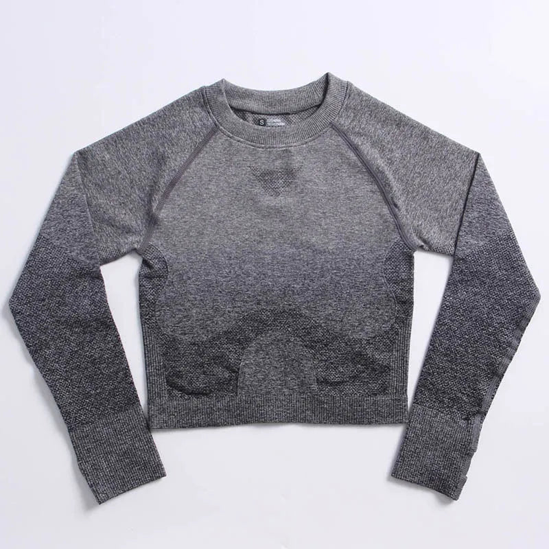 JSN Customize Long Sleeve Yoga Fitness Set Athletic Fitness Women Yoga Set Gym 2-piece Bra Seamless Women Yoga Sets