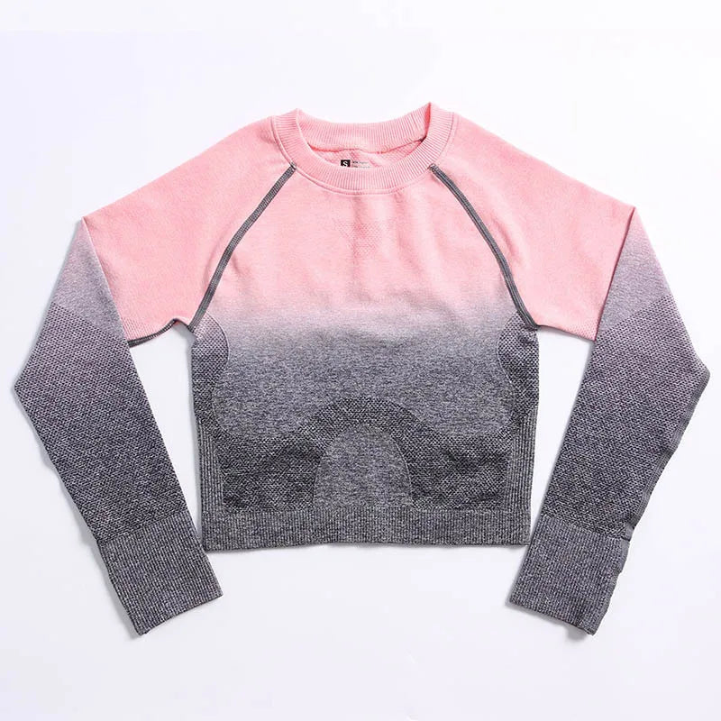 JSN Customize Long Sleeve Yoga Fitness Set Athletic Fitness Women Yoga Set Gym 2-piece Bra Seamless Women Yoga Sets