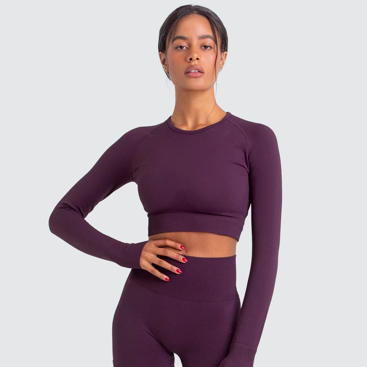 New Knitted Seamless Women Yoga Top Running Outerwear Long Sleeves Top Female Gym Training Yoga Top