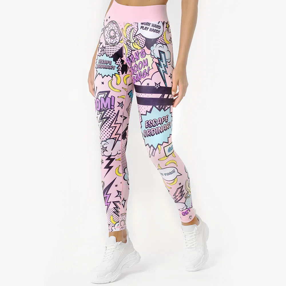 Yoga Set Women Tracksuit Graffiti Sportswear Yoga Set Tracksuit For Women, Workout Set Clothes Gym Clothes 2 Piece Set Leggings