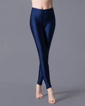 Women Shiny Pant Leggings Hot Selling Leggings Solid Color Fluorescent Spandex Elasticity Casual Trousers Shinny Legging