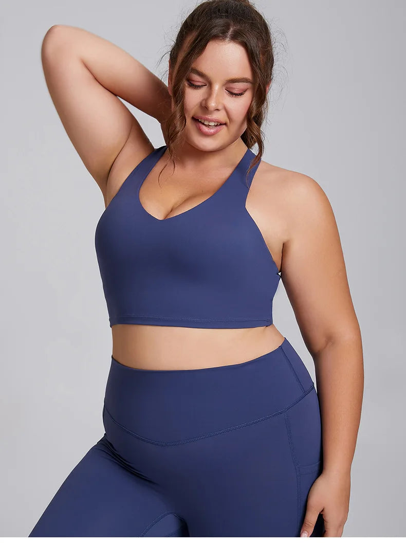 Plus Size 3XL New Ladies Yoga  Set Pocket Yoga Leggings Gym Pants Sports Bra Workout Women Yoga Suit