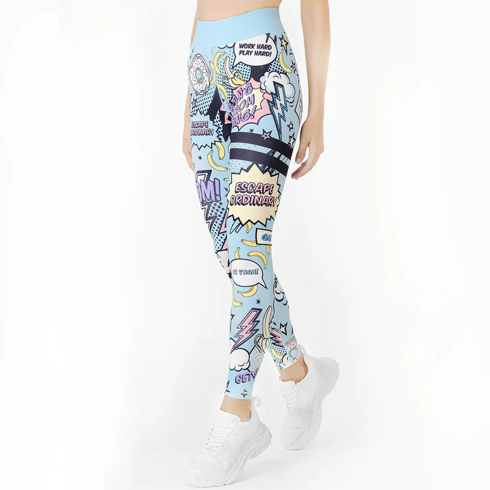 Yoga Set Women Tracksuit Graffiti Sportswear Yoga Set Tracksuit For Women, Workout Set Clothes Gym Clothes 2 Piece Set Leggings