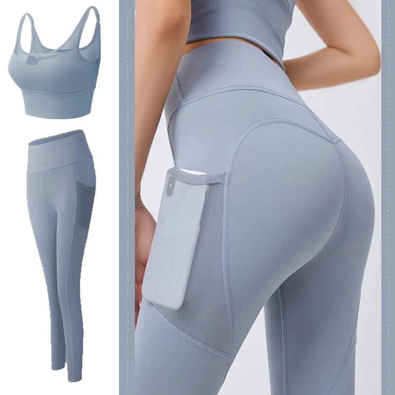 2 Piece Set Workout Clothes for Women Sports Bra and Leggings Set Sports Wear for Women Gym Clothing Athletic Yoga Set