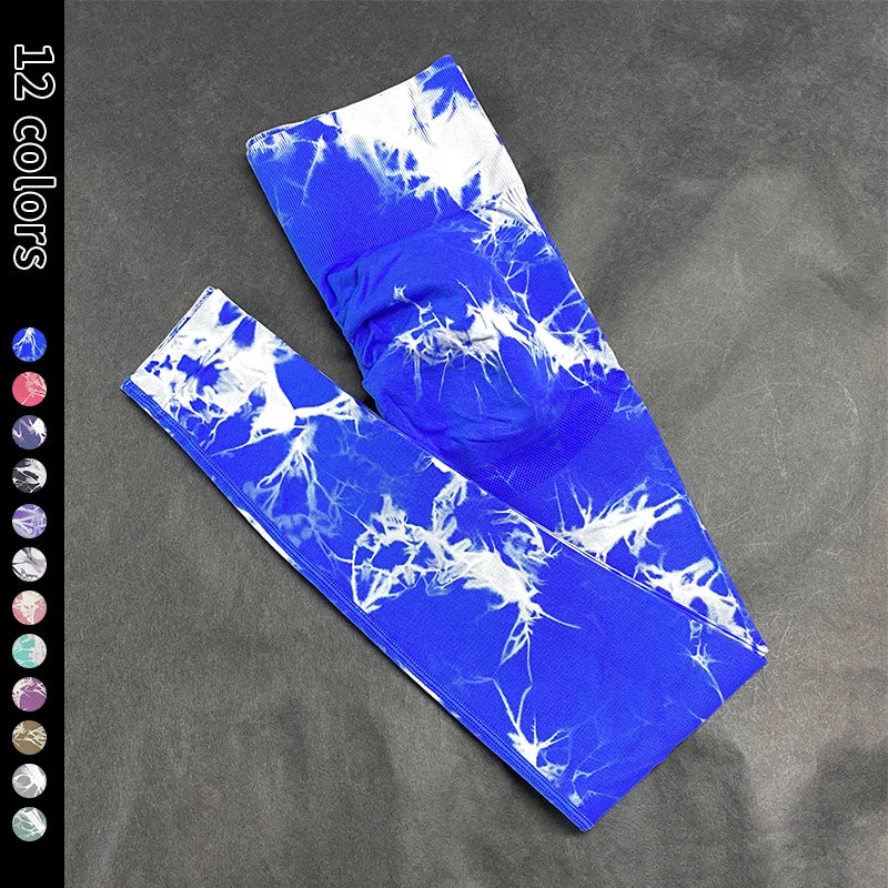 Women Leggings Tie Dye Sports Leggings Women Yoga Pants Fitness Gym Yoga Leggings Grey High Waist Seamless for Adults Red Black