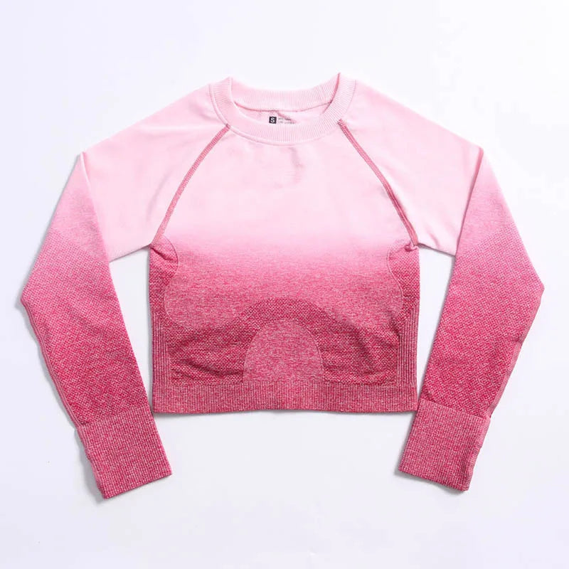 JSN Customize Long Sleeve Yoga Fitness Set Athletic Fitness Women Yoga Set Gym 2-piece Bra Seamless Women Yoga Sets