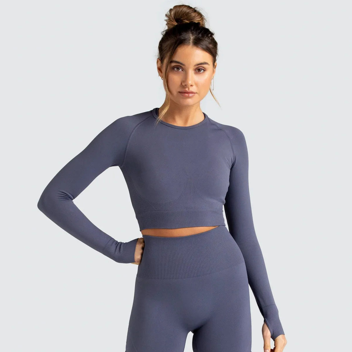 New Knitted Seamless Women Yoga Top Running Outerwear Long Sleeves Top Female Gym Training Yoga Top