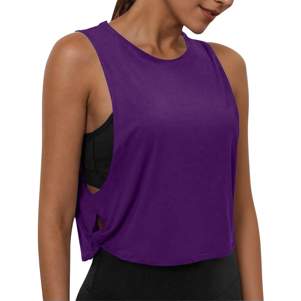 Women'S Fashion Round Neck Yoga Wear Sleeveless Athletic Vest Casual Top Ropa De Mujer Woman Clothes Top Mujer Summer Tops