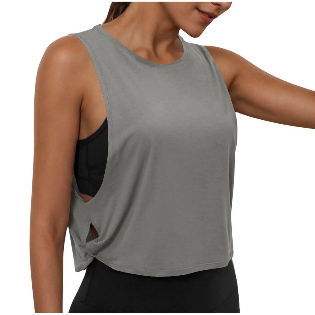 Women'S Fashion Round Neck Yoga Wear Sleeveless Athletic Vest Casual Top Ropa De Mujer Woman Clothes Top Mujer Summer Tops
