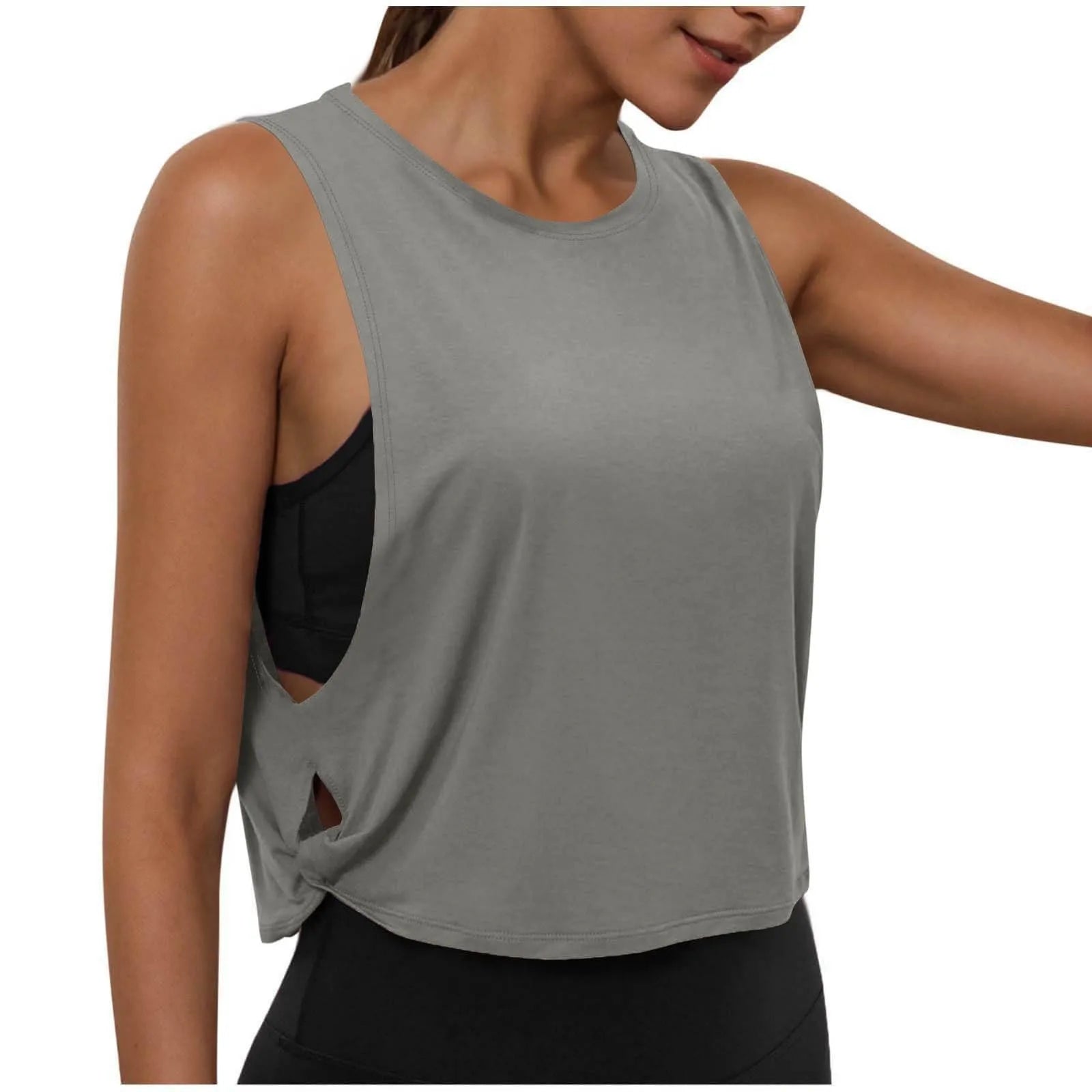 Women'S Fashion Round Neck Yoga Wear Sleeveless Athletic Vest Casual Top Ropa De Mujer Woman Clothes Top Mujer Summer Tops