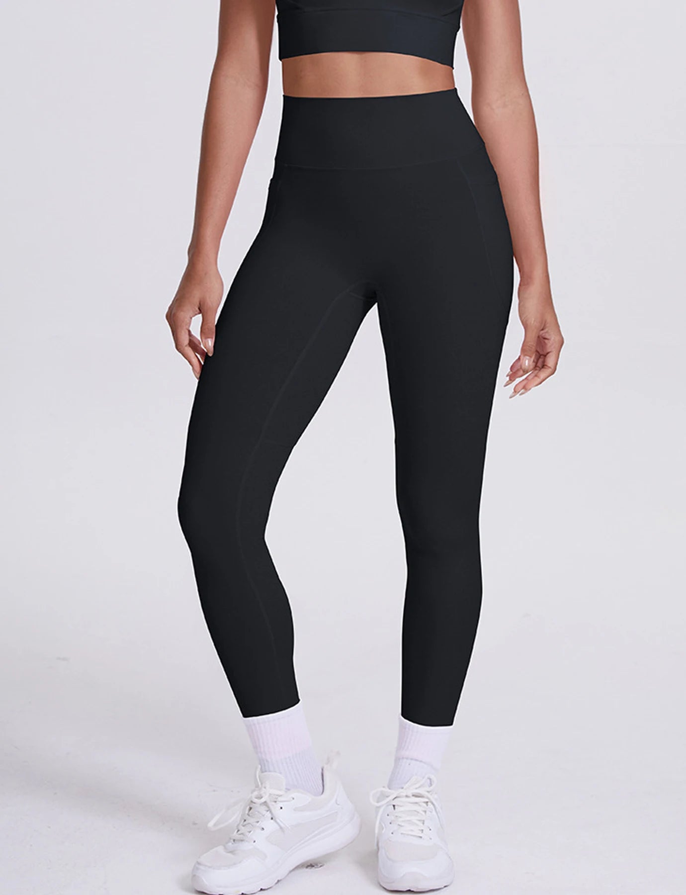 Yoga Pants Bare-Feeling Wide Waistband Non-Slip Design Double Pockets Running And Daily Wear Suitable Women's Fitness Trousers