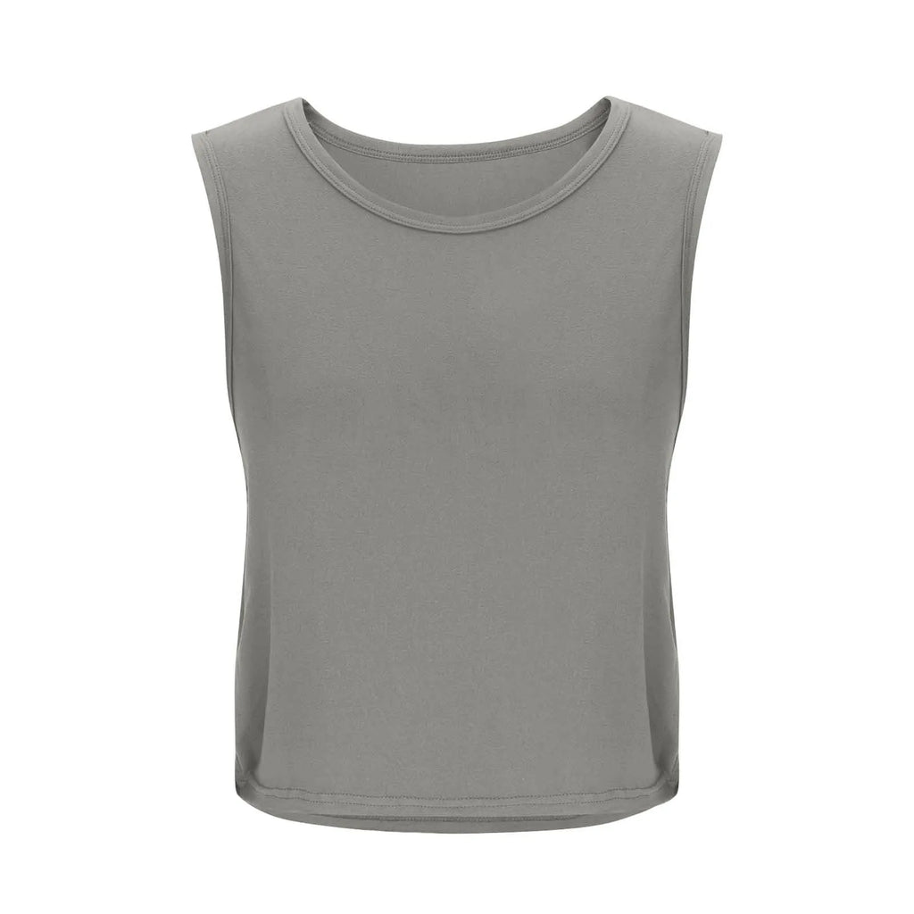 Women'S Fashion Round Neck Yoga Wear Sleeveless Athletic Vest Casual Top Ropa De Mujer Woman Clothes Top Mujer Summer Tops
