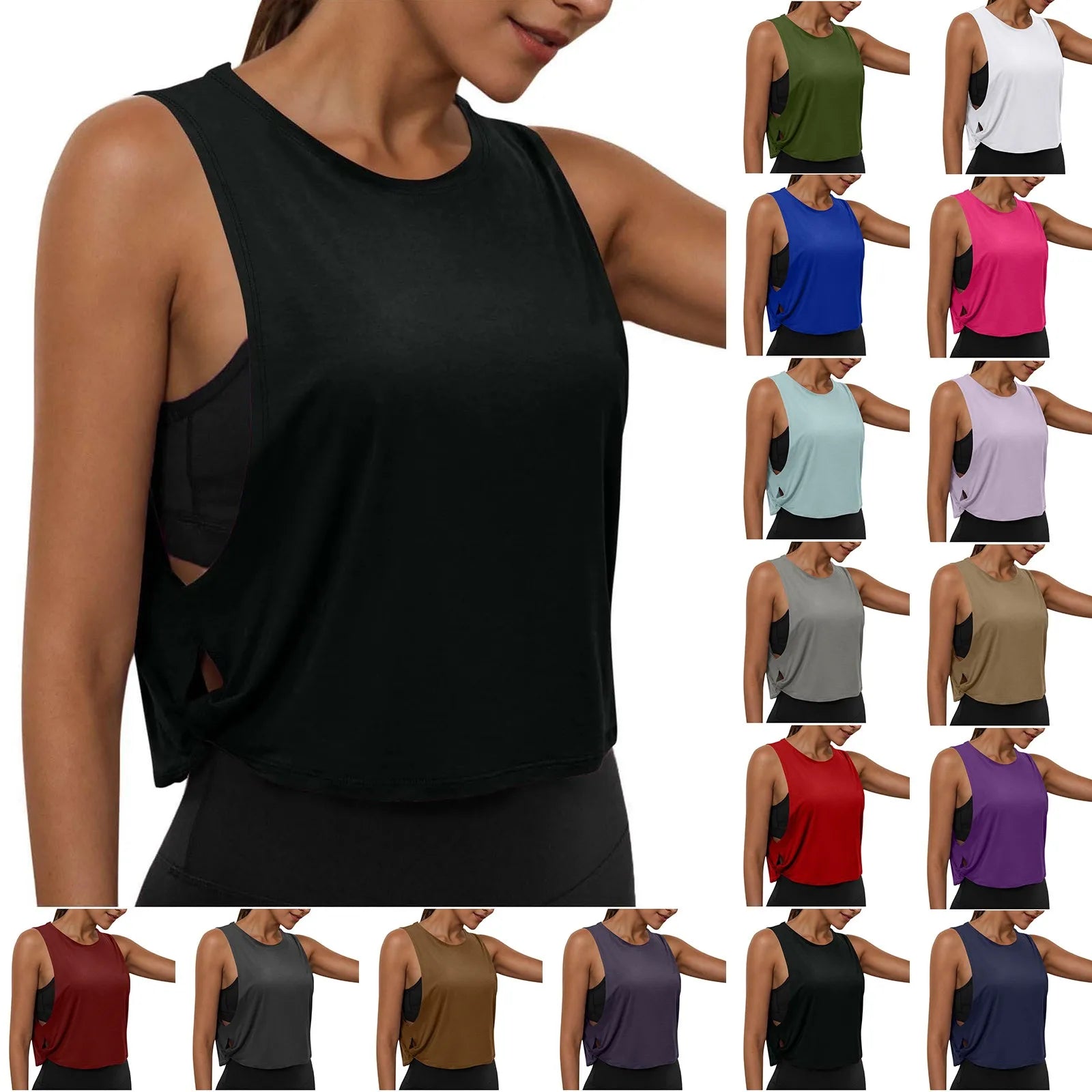 Women'S Fashion Round Neck Yoga Wear Sleeveless Athletic Vest Casual Top Ropa De Mujer Woman Clothes Top Mujer Summer Tops