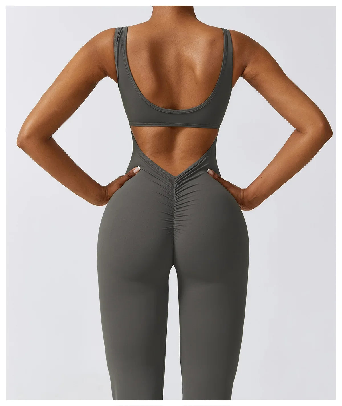 Women Gym Set Training Yoga Suit Sportswear Sports Jumpsuit Fitness Rompers Stretch Female High Waist  Seamless Flare Pants