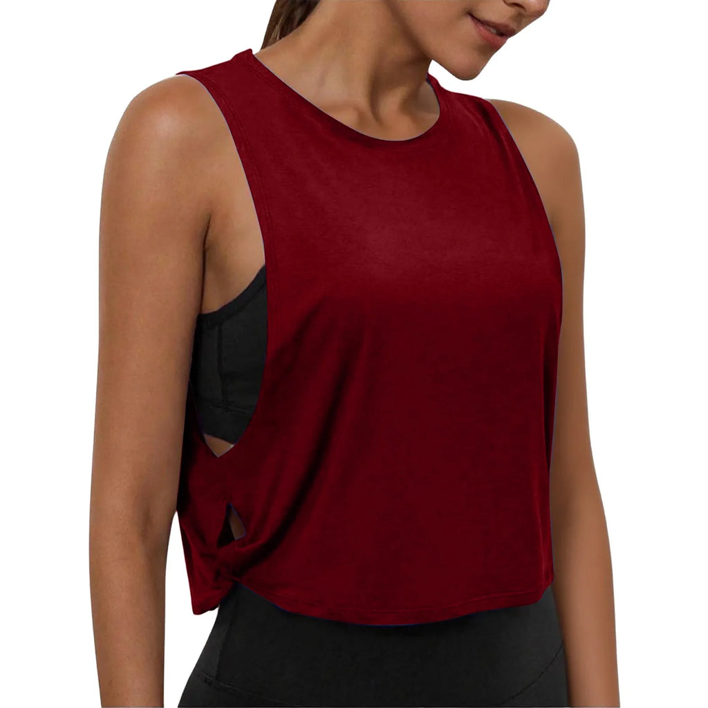 Women'S Fashion Round Neck Yoga Wear Sleeveless Athletic Vest Casual Top Ropa De Mujer Woman Clothes Top Mujer Summer Tops