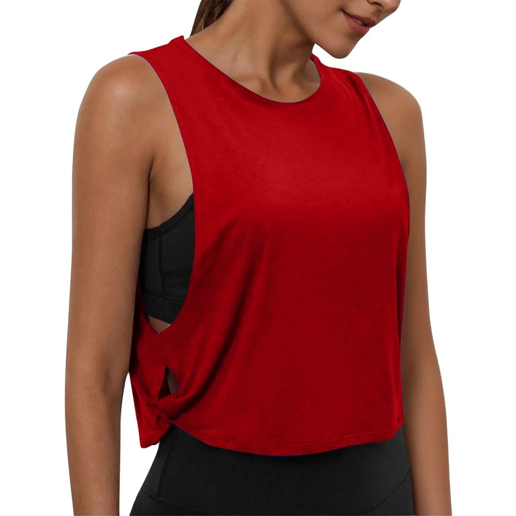 Women'S Fashion Round Neck Yoga Wear Sleeveless Athletic Vest Casual Top Ropa De Mujer Woman Clothes Top Mujer Summer Tops