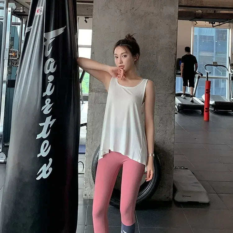 Yoga Clothes Vest Women's Beautiful Back Loose Fitness Top European and American Style