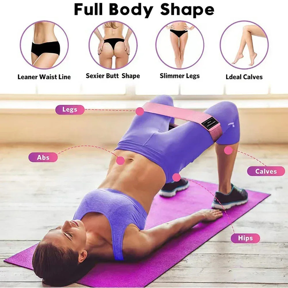1 Set Women's Resistance Bands Stretch Bands for Fitness Yoga Squats and Butt Exercises Includes Three Resistance Levels
