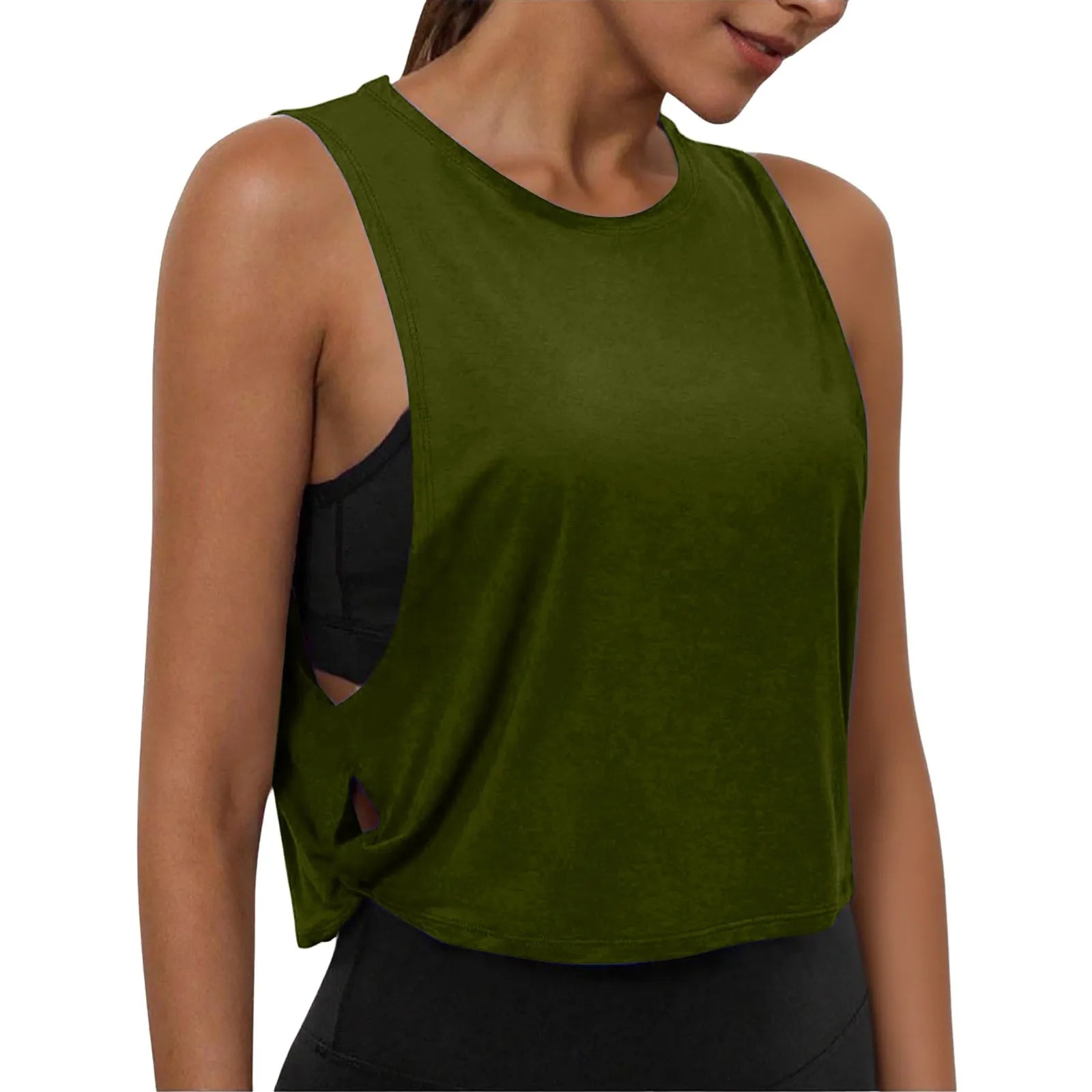 Women'S Fashion Round Neck Yoga Wear Sleeveless Athletic Vest Casual Top Ropa De Mujer Woman Clothes Top Mujer Summer Tops