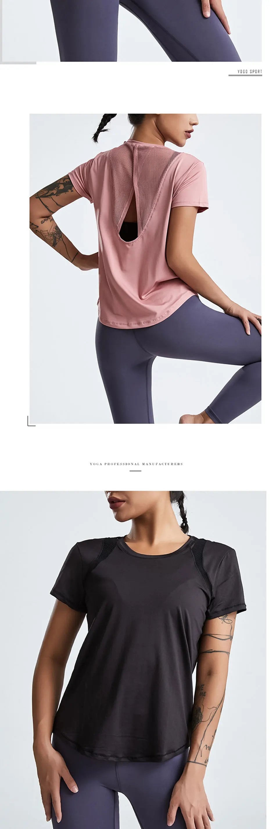 Loose Yoga Clothes Tops Short-Sleeved Running Quick-Drying Clothes T-Shirts Short Sports Hollow Fitness Clothes Women's Blouses