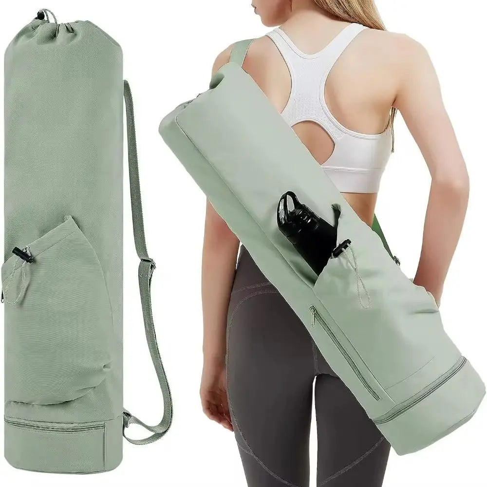 Yoga Backpack Large Capacity Yoga Mat Bag Waterproof Adjustable Shoulder Straps Breathable Sports Bag Portable Black Gym