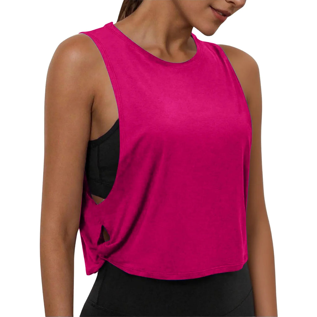 Women'S Fashion Round Neck Yoga Wear Sleeveless Athletic Vest Casual Top Ropa De Mujer Woman Clothes Top Mujer Summer Tops