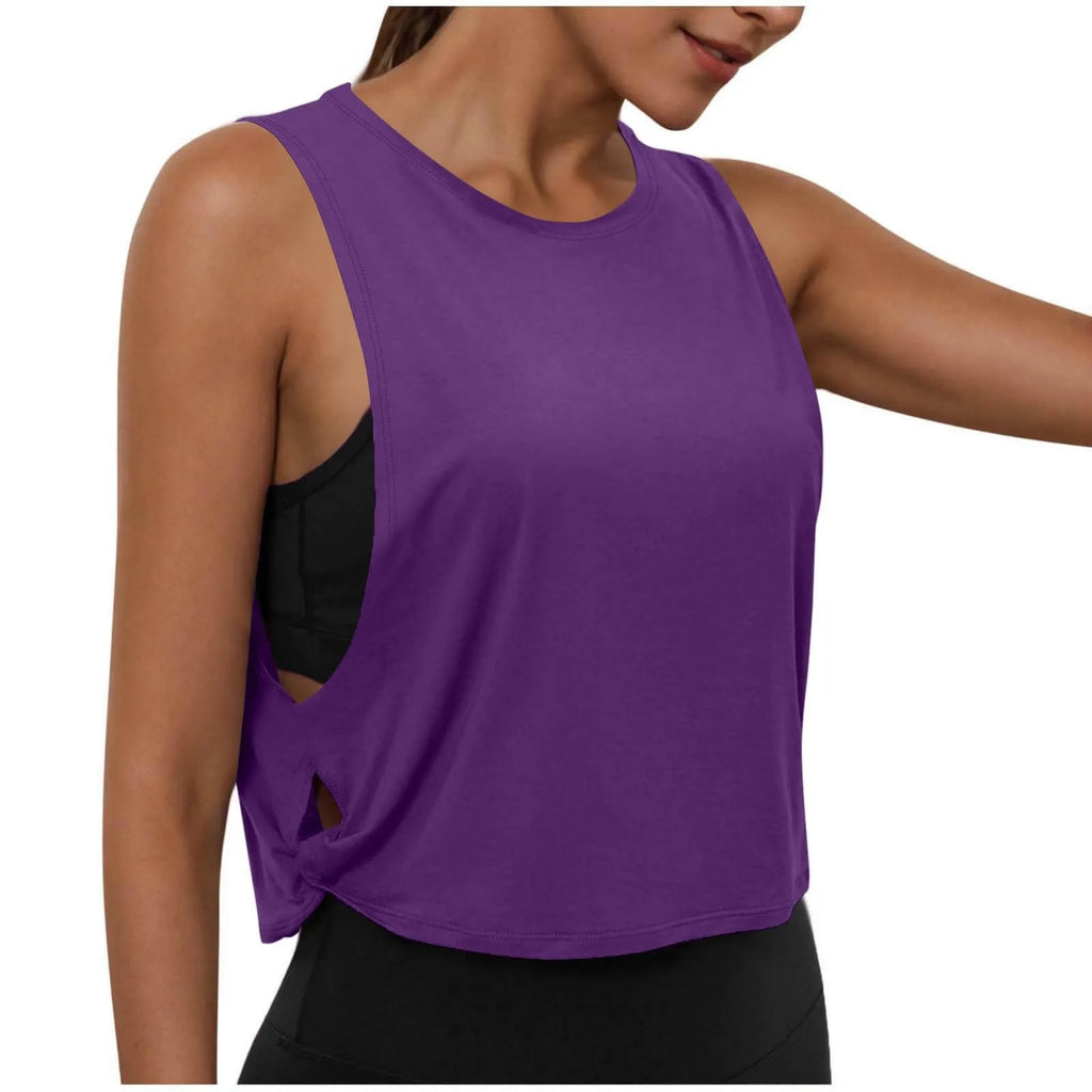 Women'S Fashion Round Neck Yoga Wear Sleeveless Athletic Vest Casual Top Ropa De Mujer Woman Clothes Top Mujer Summer Tops