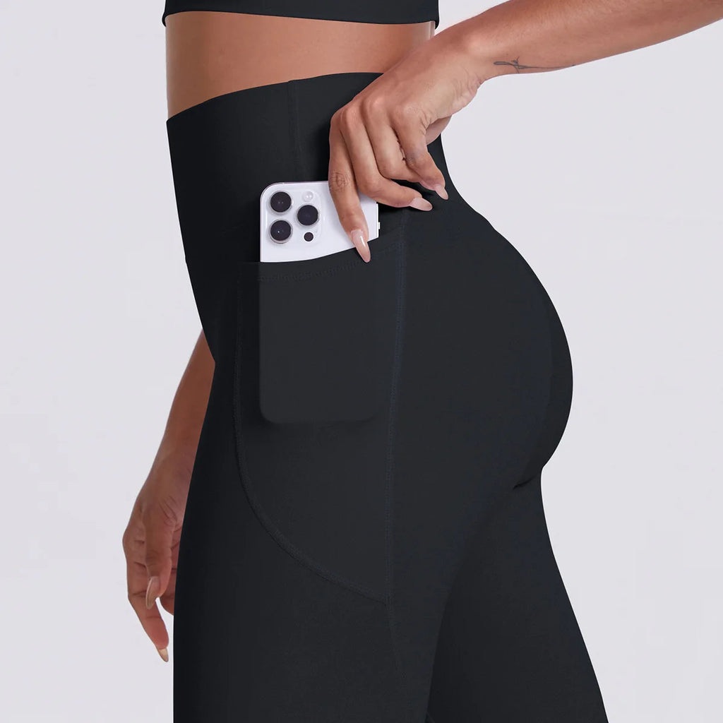Yoga Pants Bare-Feeling Wide Waistband Non-Slip Design Double Pockets Running And Daily Wear Suitable Women's Fitness Trousers
