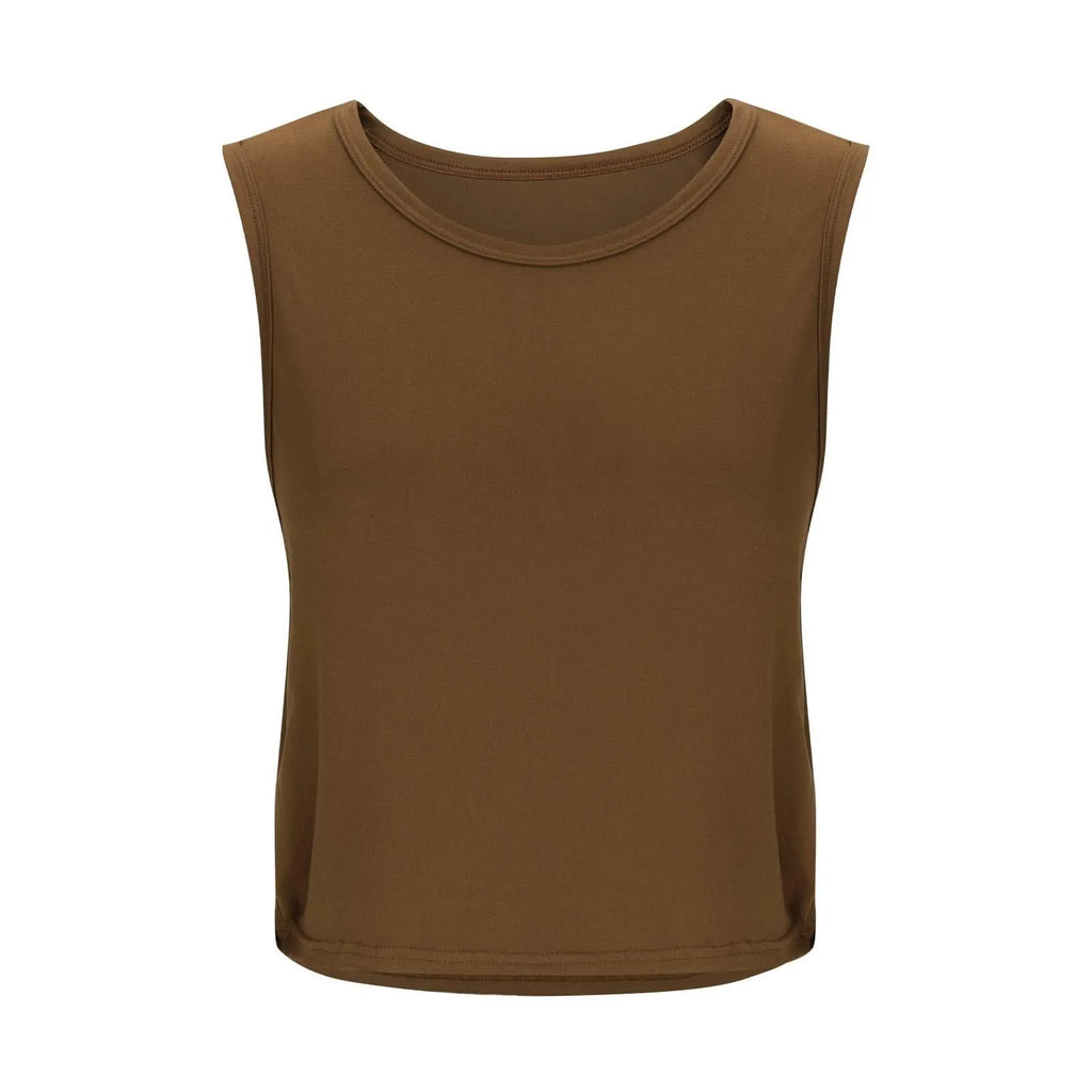 Women'S Fashion Round Neck Yoga Wear Sleeveless Athletic Vest Casual Top Ropa De Mujer Woman Clothes Top Mujer Summer Tops