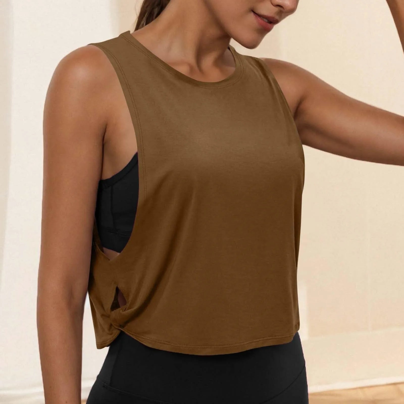 Women'S Fashion Round Neck Yoga Wear Sleeveless Athletic Vest Casual Top Ropa De Mujer Woman Clothes Top Mujer Summer Tops