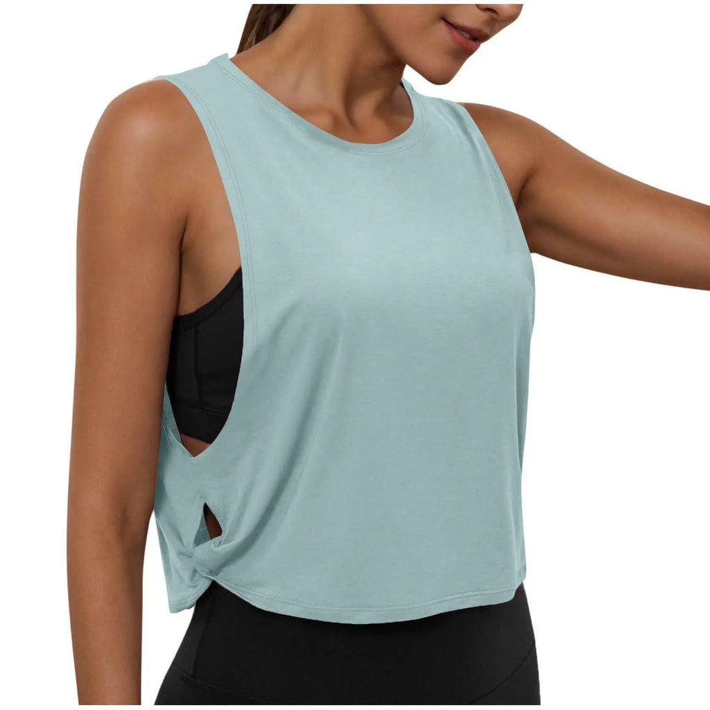 Women'S Fashion Round Neck Yoga Wear Sleeveless Athletic Vest Casual Top Ropa De Mujer Woman Clothes Top Mujer Summer Tops