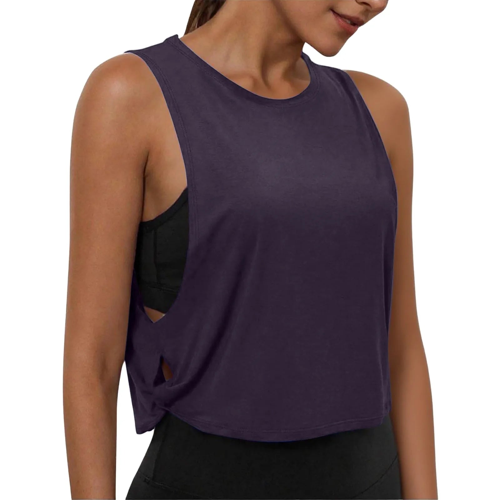 Women'S Fashion Round Neck Yoga Wear Sleeveless Athletic Vest Casual Top Ropa De Mujer Woman Clothes Top Mujer Summer Tops