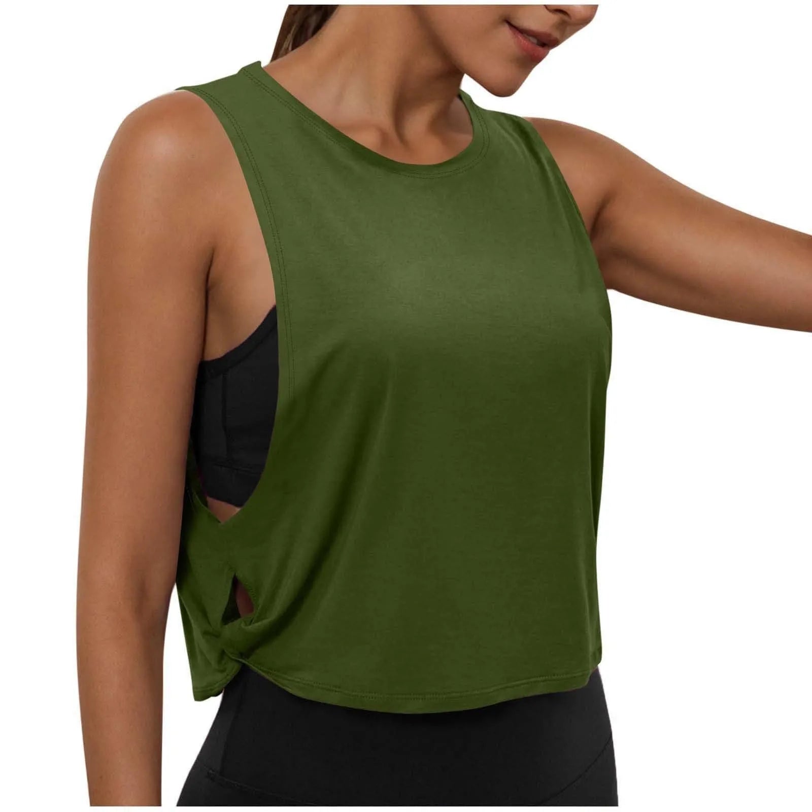 Women'S Fashion Round Neck Yoga Wear Sleeveless Athletic Vest Casual Top Ropa De Mujer Woman Clothes Top Mujer Summer Tops